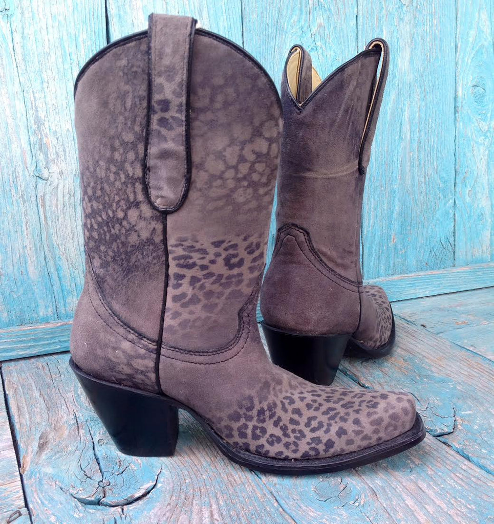 Charcoal Cheetah Boots