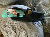 Turquoise Coral Straight Blade Knife