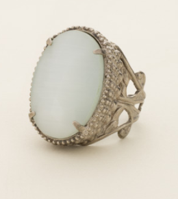 White Bridal Oval Ring White Bridal Oval Ring