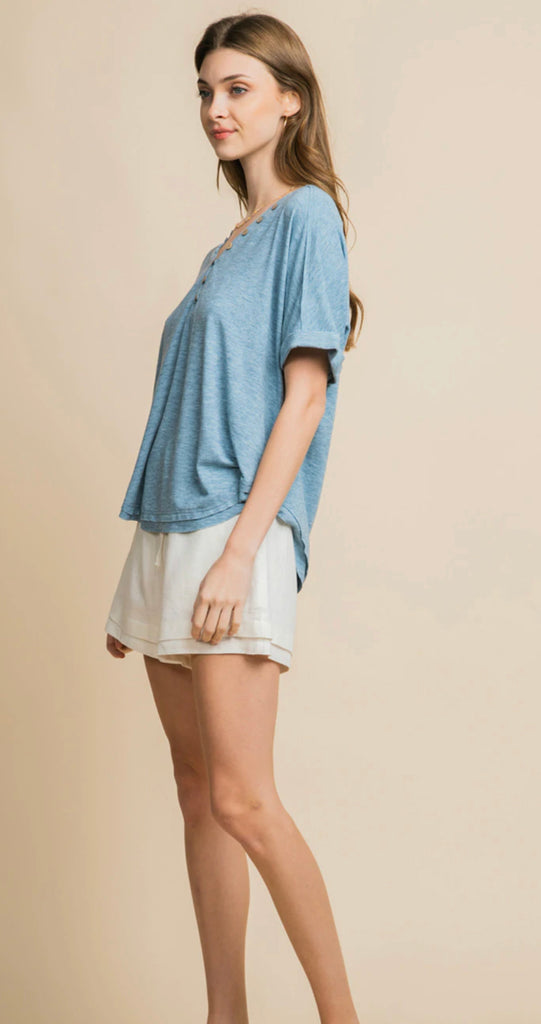 Contemporary Raw Edge  Knit Top