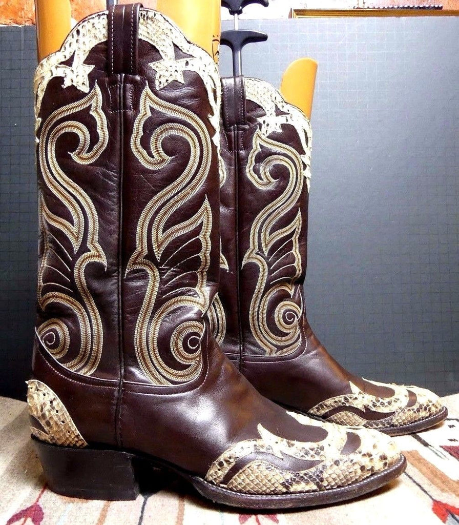 Mint Vintage Python Leather 10.5 Boots