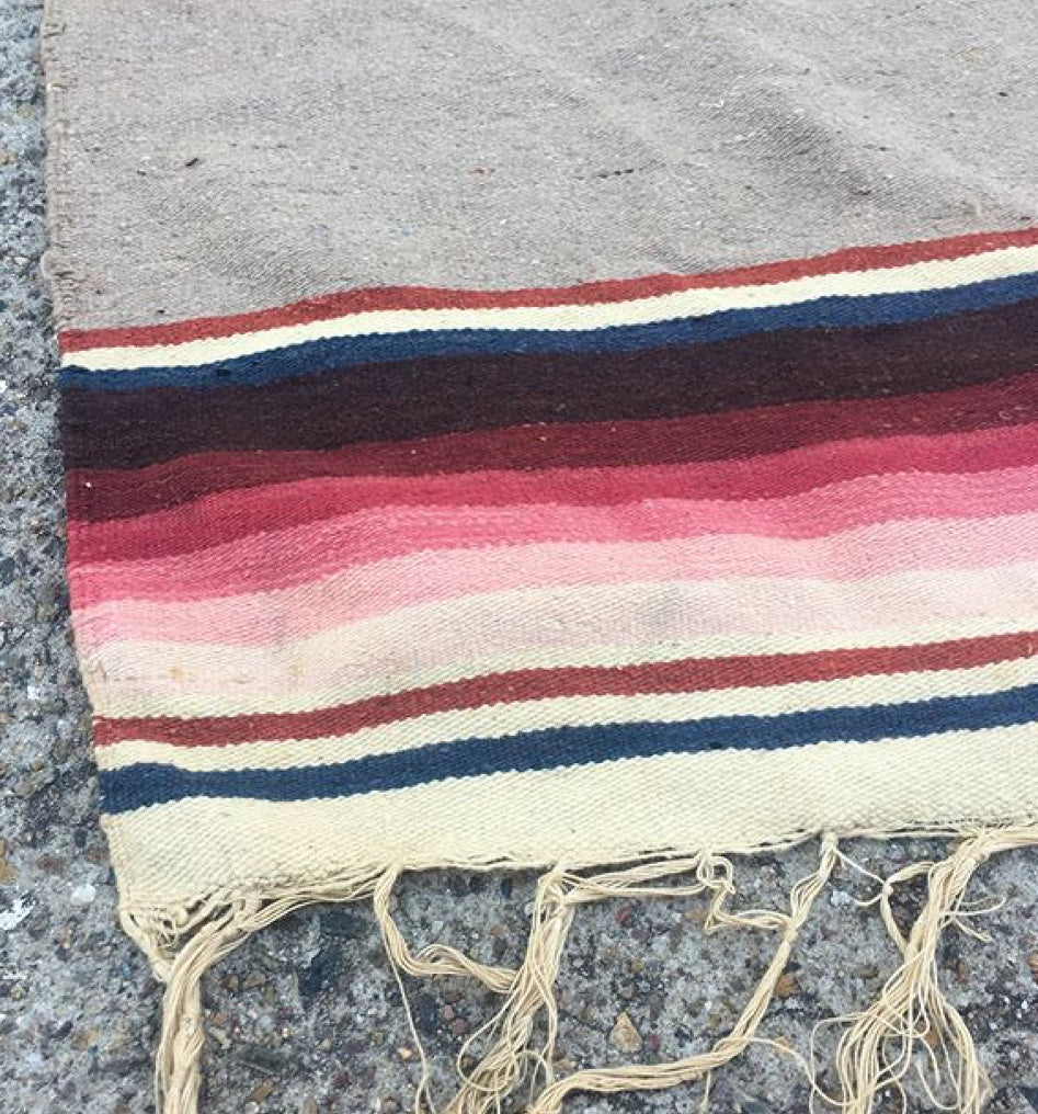 Vintage 94" x 63" Indian Blanket Rug