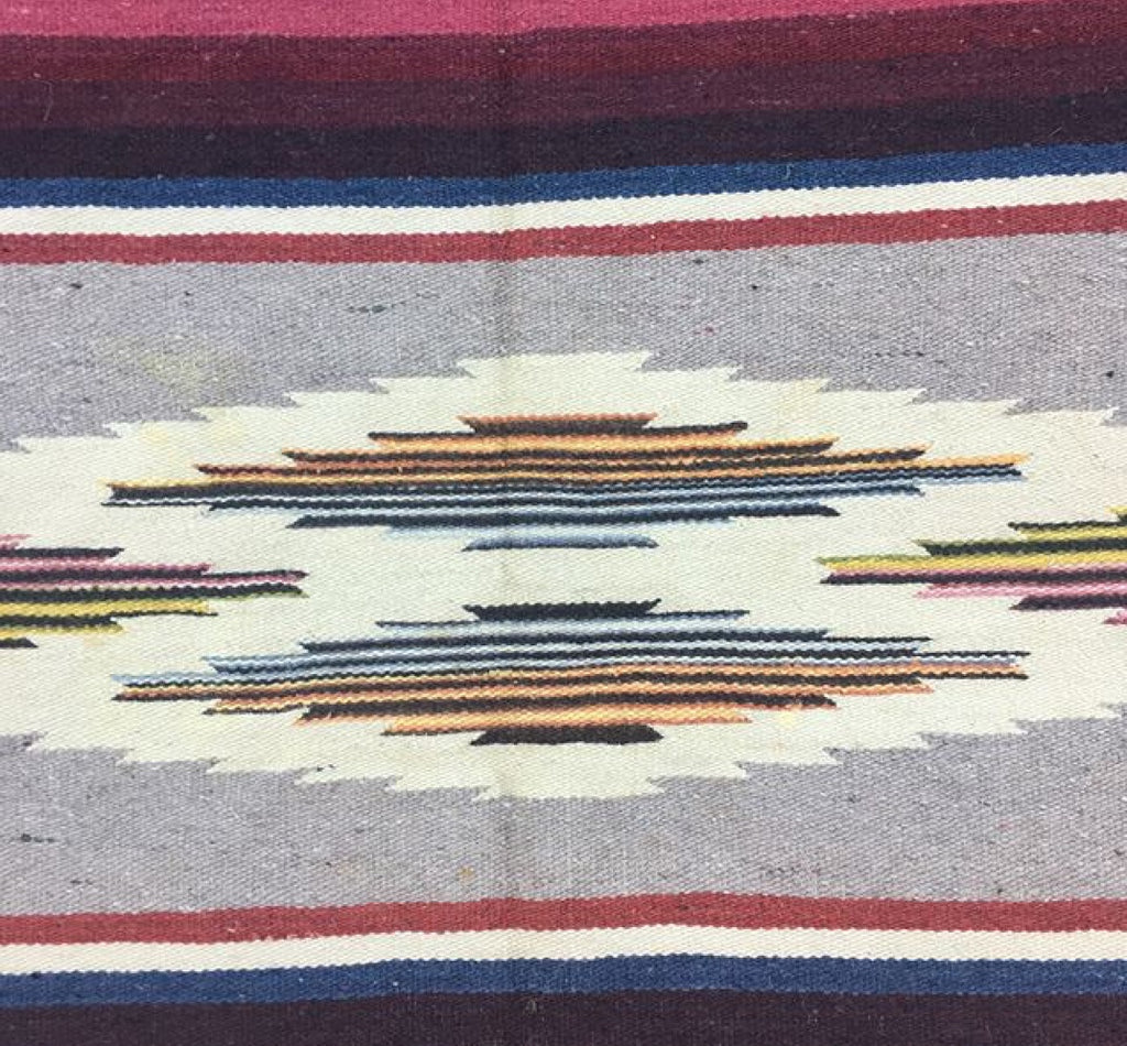 Vintage 94" x 63" Indian Blanket Rug