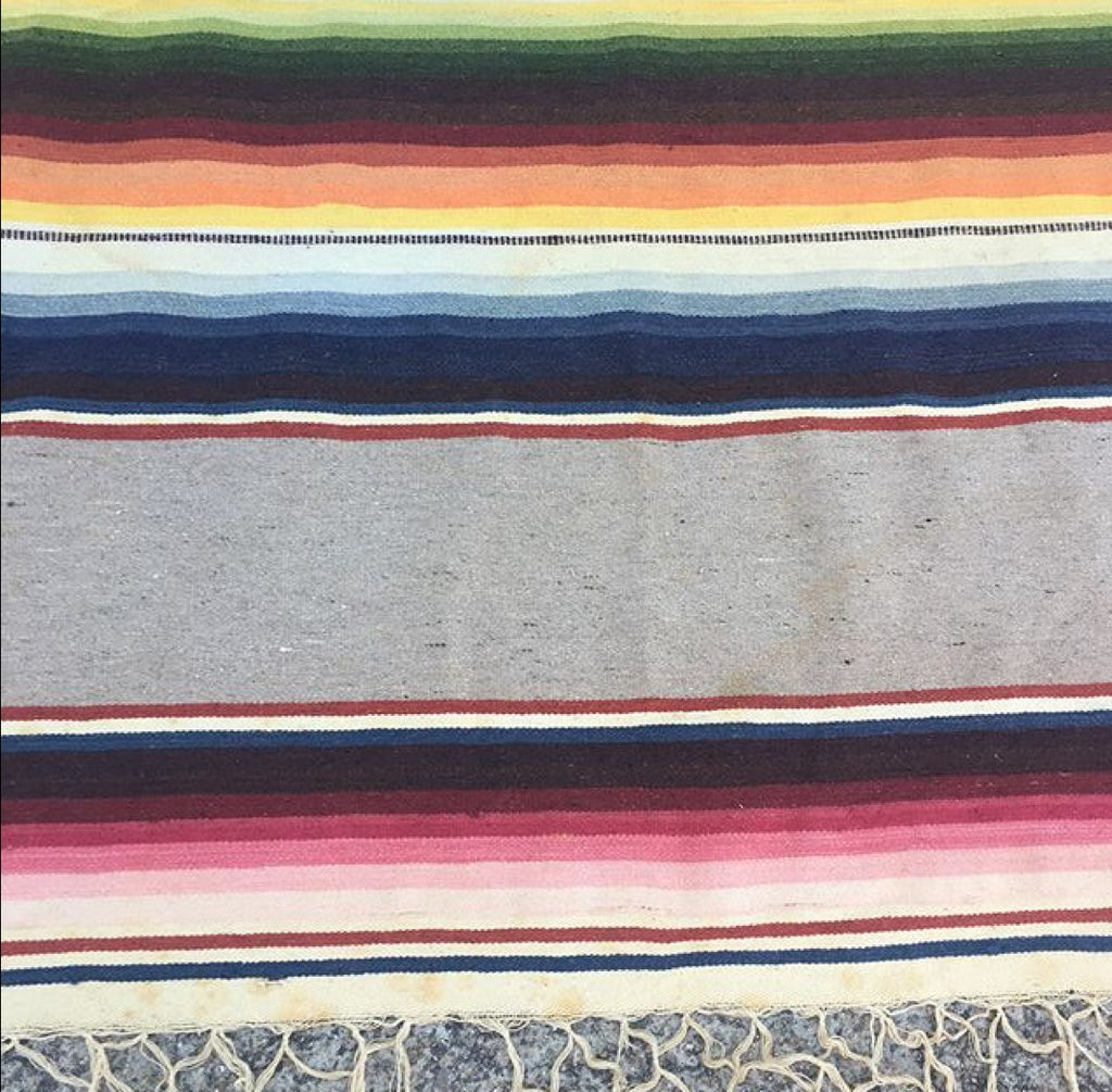 Vintage 94" x 63" Indian Blanket Rug