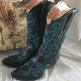 Thora Teal Stritched Boots 8/5 Like New!