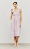 Ruffle Shoulder Empire Waist Dress