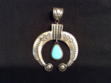 Large Naja Pendant w/ Turquoise Drop Martha Cayatino