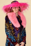 Multi Colored Bamboo Sequin Trench Coat