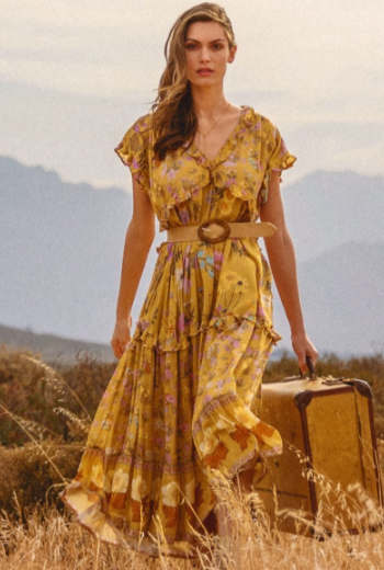 Wild Bloom Gown Mustard