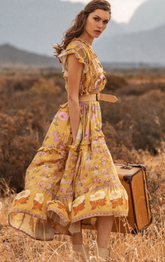 Wild Bloom Gown Mustard