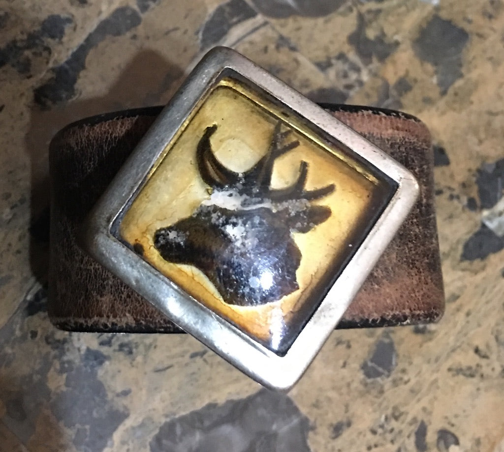 Antique 1880s Rosette Stag Cuff