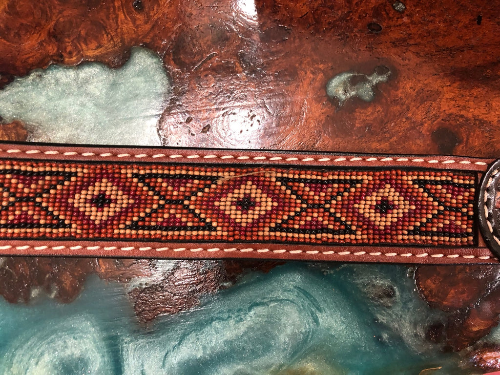 Twisted X Earth Tone Tooled Woven Belt