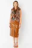 Multicolor Fox Non-Shredding Rex Rabbit Fur Vest