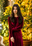 Oxblood Velvet Knot Limited Edition Maxi Dress