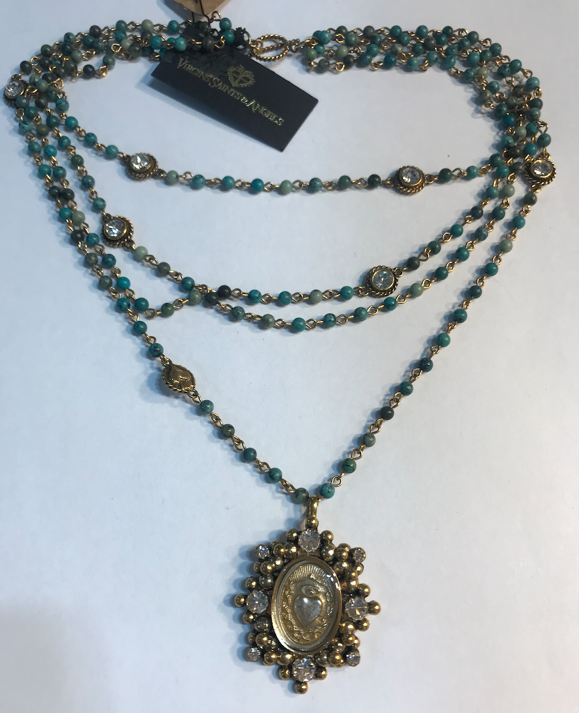 Sacred Heart Lux 4mm-bg-turquoise-clear