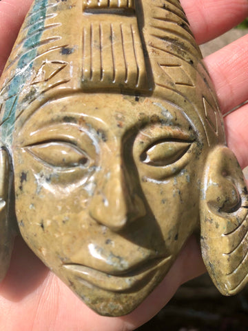 Vintage Oriental Jade Face Pendant