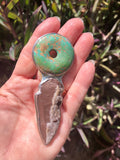 Vintage Sterling Turquoise Arrowhead Pendant Pin