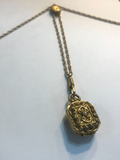 Vintage Signed Gold Locket Necklace