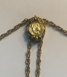 Vintage Signed Gold Locket Necklace