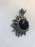 930 Onyx Signed Sun Pendant Vintage
