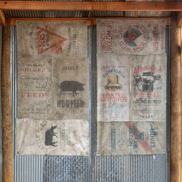 Make-Do Feed Sack Wall Hanging Window Covers