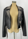 LA Roxx Leather Jacket w/ Studs & Swarovski Crystals