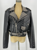 LA Roxx Leather Jacket w/ Studs & Swarovski Crystals