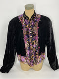 Vintage Ropa Velvet Jacket Black Purples