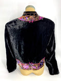 Vintage Ropa Velvet Jacket Black Purples