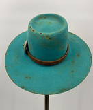 Turquoise Vintage Distressed Hat w/ Concho - 6-7/8