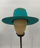 Turquoise Vintage Distressed Hat w/ Concho - 6-7/8