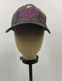Kippys Leather Cap - Brown w/ Pink Heart
