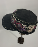Black Leather Kippy's Skull Cap