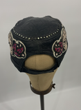 Black Leather Kippy's Skull Cap