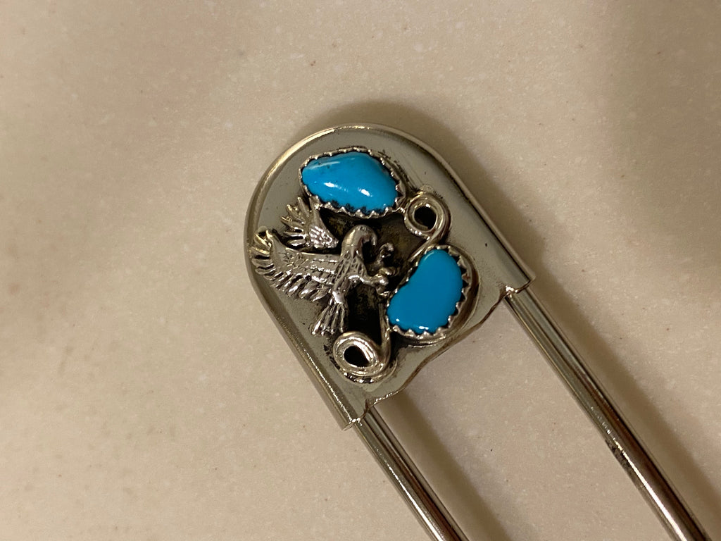 Turquoise Large Laundry Pin/Key Chain Eagle