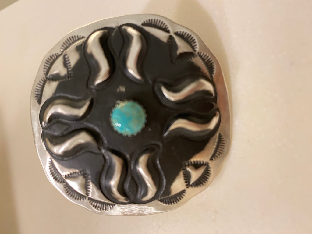 Cross Scarf WIld Rag Slide Sterling Turquoise
