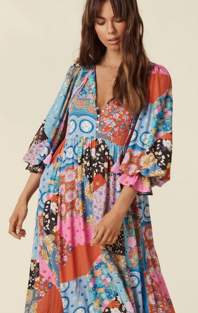 Cha Cha Boho Midi Dress - Jewel