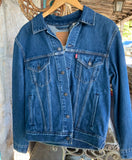 Custom Beaded Sun Denim Jacket
