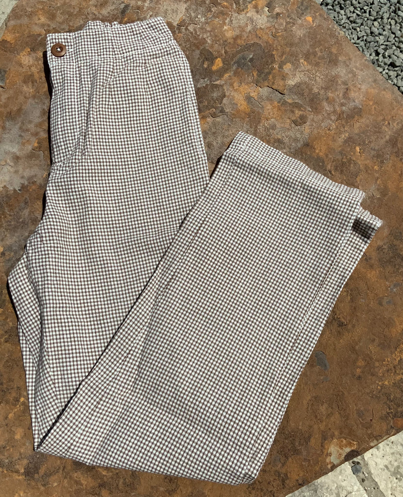 Kate Plaid Straight Leg Trouser Pants