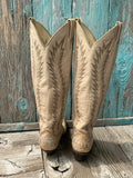 Vintage Tall Mahan Python Ivory Boots 6.5M