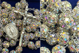 Sterling AB Swarovski Rondelle Crystal Rosary