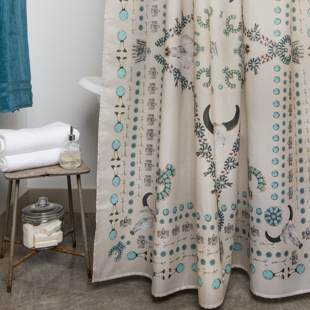 Squash Blossom Shower Curtain Bone