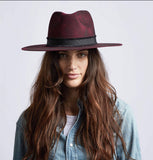 Wide Brim Firm Felt Fedora Distressed Hat