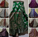 One Size Vintage Silk Reversible Wrap Skirt