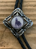 Sepia Horse in Engraved Frame Bolo Tie