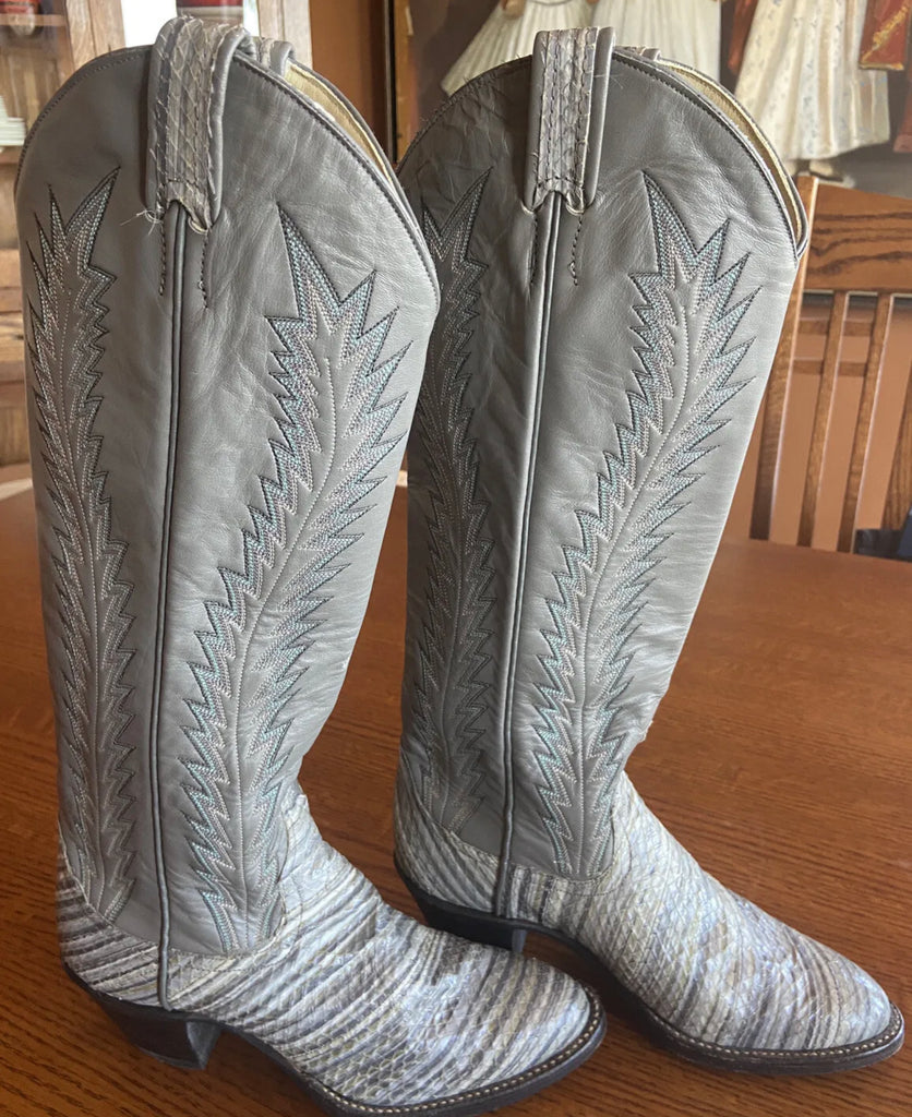 Vintage New Mahan Tall Snakeskin Boots