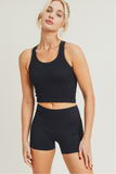 Ribbed Crop Racerback Tank Top