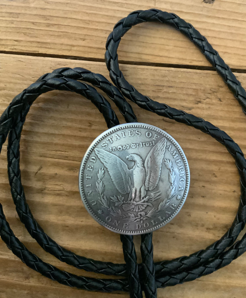 Vintage Silver Dollar Backside Bolo Tie Vintage Silver Dollar Backside Bolo Tie