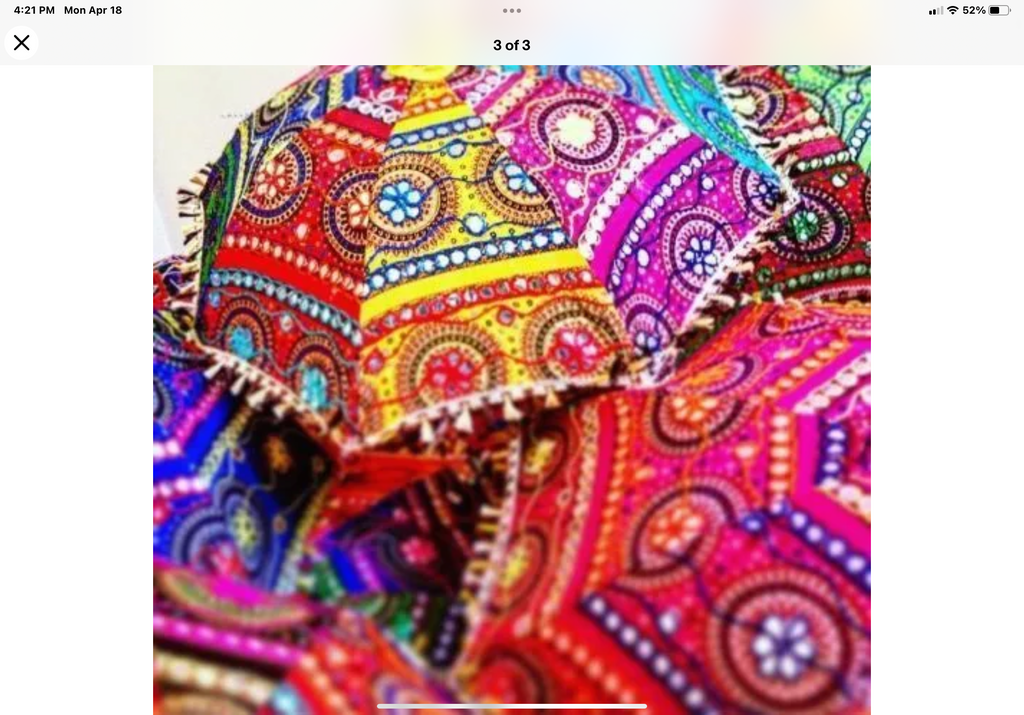 Mirrored Mixed Silk Parasol