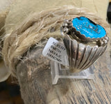 Men’s SS Oval Kingman Turquoise Ring